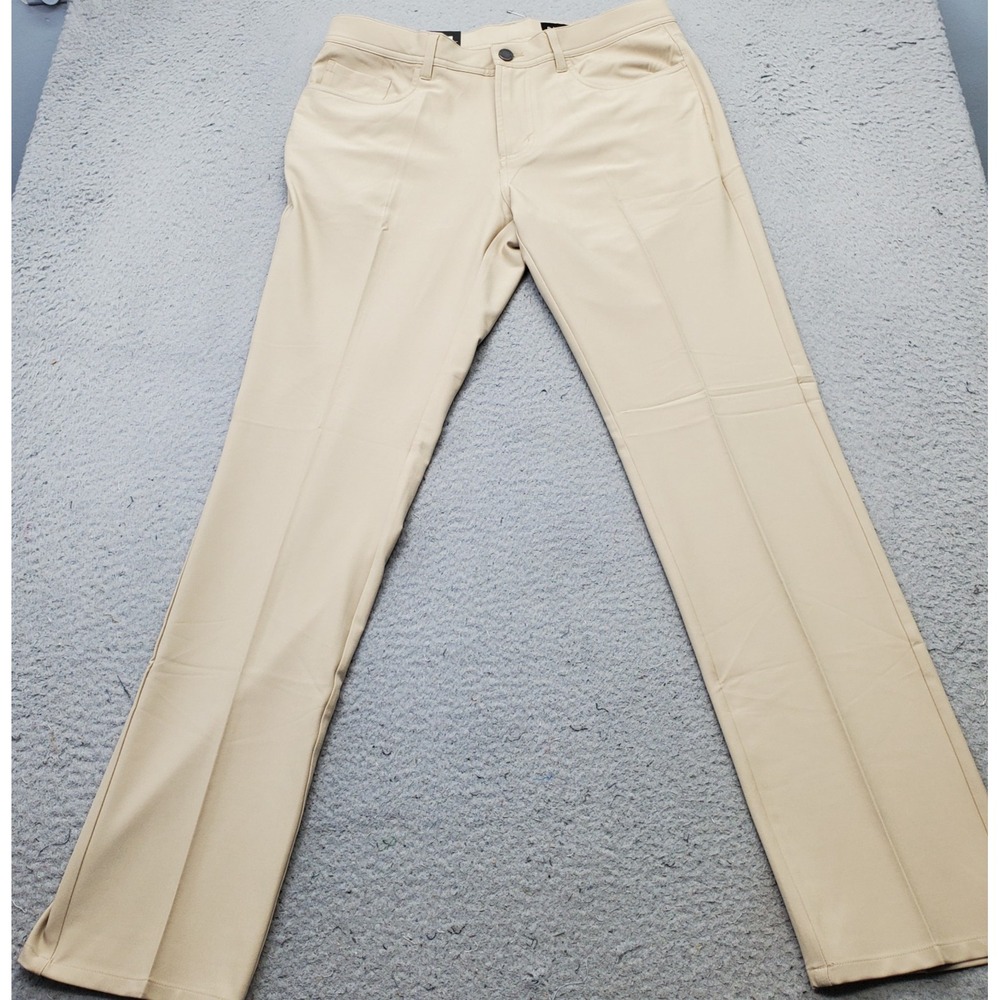 Dunning Golf Chino Pants Mens 32/32 Tan Performance Stretch Quick Dry D7S21P068